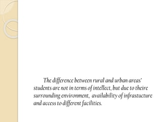 Rural Urban Inequality in School Education in India | PDF