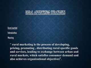 Rural advertisment strategies | PPTX