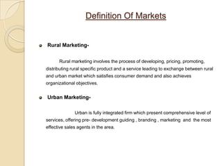 Rural and urban marketing comparetive analysis | PPTX