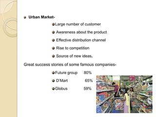 Rural and urban marketing comparetive analysis | PPT