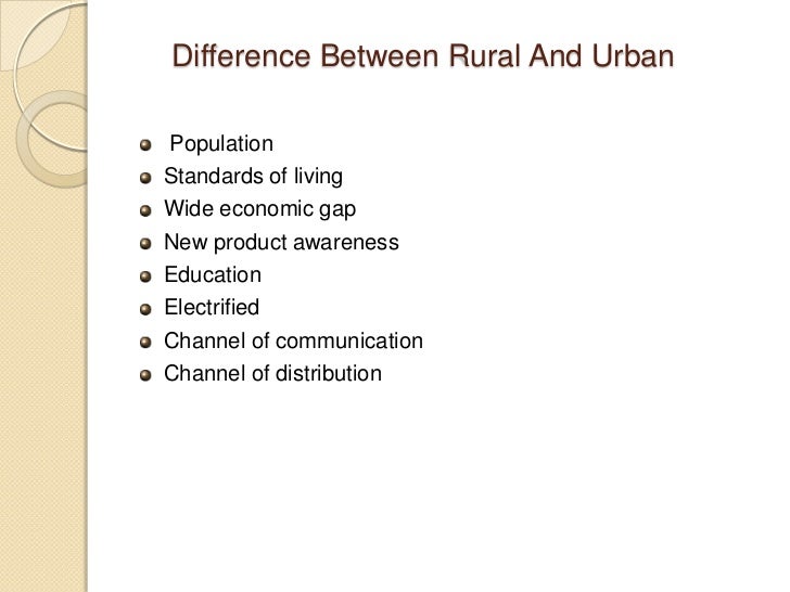 Rural and urban marketing comparetive analysis