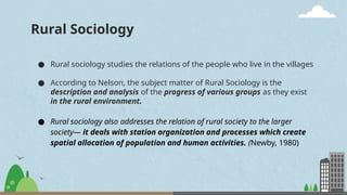 Comprehensive Analysis of Rural and Urban Sociology: Nature, Scope, and ...