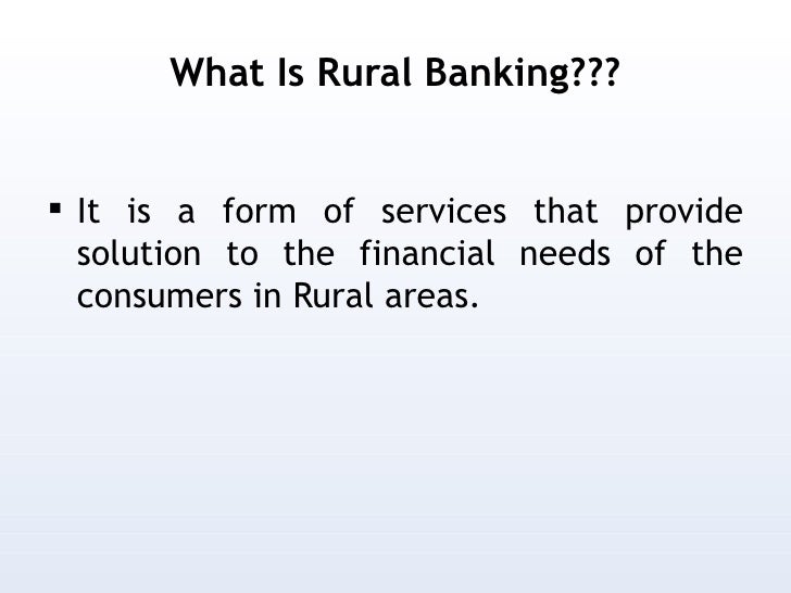 Rural Banking