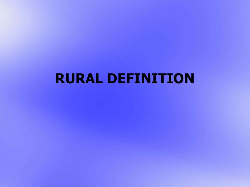 Rural definition