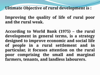 Objectives Of Rural Development RURAL DEVELOPMENT Extension Education.pptx