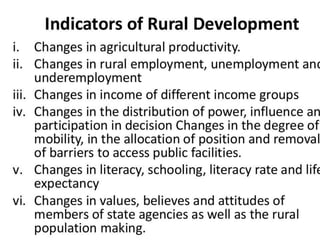 Rural development indicator A Presentation by Mr Allah Dad Khan Former ...