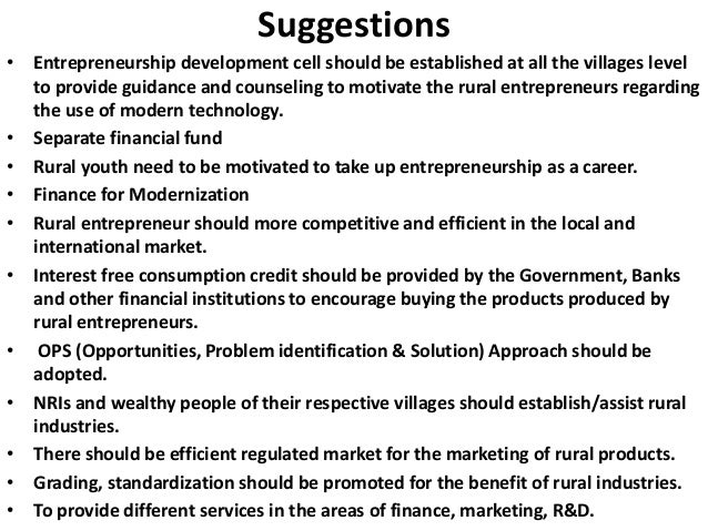Rural development in india through entrepreneurship