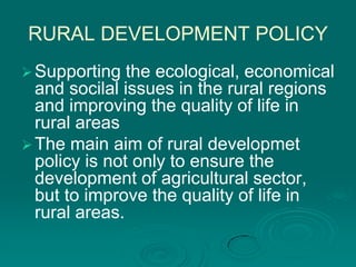 Rural Development and Agricultural Sustainability | PDF