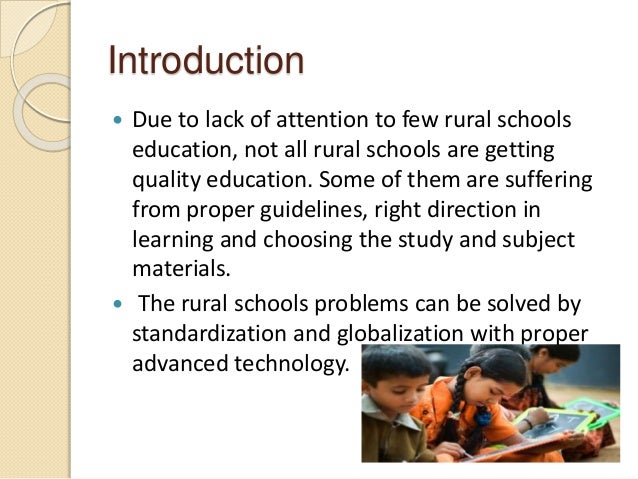 essay about rural education