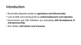 Empowering Rural India: Employment, Skill Development ...