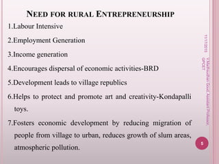 Rural entrepreneurship | PPTX