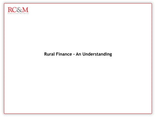 Rural Finance – An Understanding
