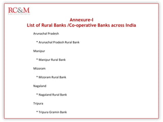 Casestudy III- Technology adoptedThe card allows:Micro-credit, money  transfer  [account-to-account within  the  system], Micro-insurance Cashless payments  to  merchants  SHG  Savings-cum-credit  accounts  and  attendance  systems Disbursements of Government benefits like the national rural employment guarantee scheme, for equated  monthly  installments Utility  payments,  coupons,  vouchers,  tickets,  automatic  fare collection systems, etc.