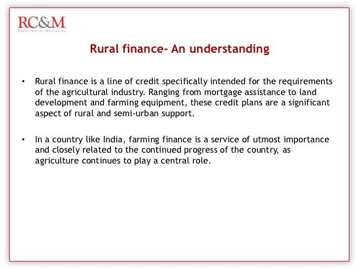 Rural finance