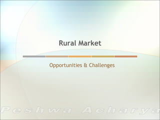 Rural Market


Opportunities & Challenges
 