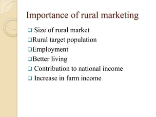 Target Population Rural Rural marketing | PPTX