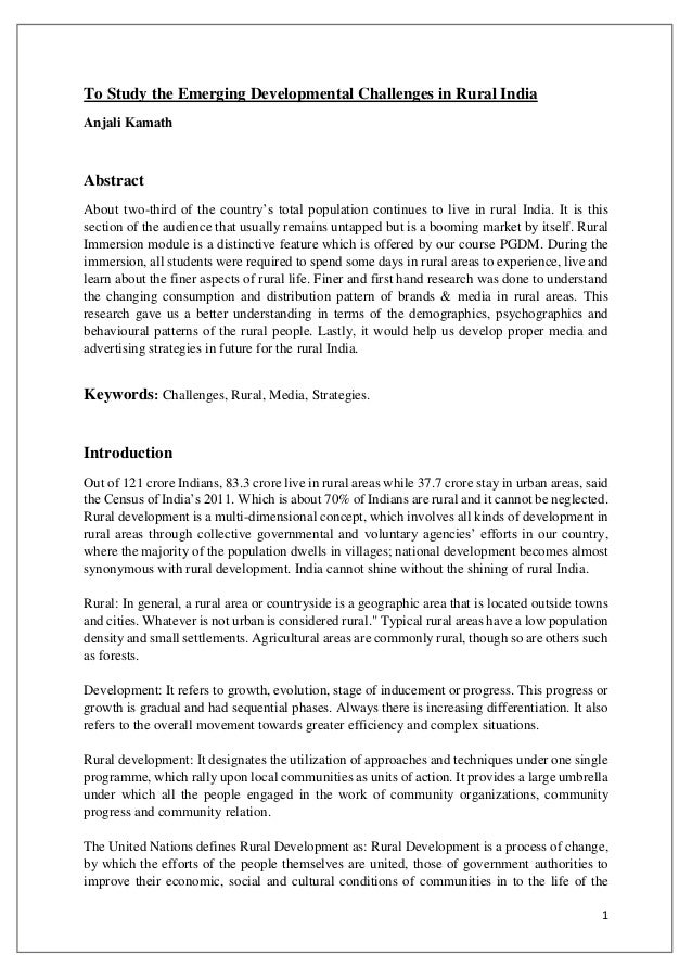 Rural marketing research papers