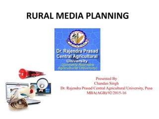 Media For Rural Development Rural media planning | PPTX