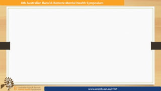 8th	Australian	Rural	&	Remote	Mental	Health	Symposium	
www.anzmh.asn.au/rrmh	
 