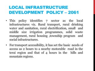 Rural roads development in nepal | PPTX