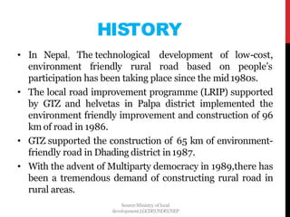Rural roads development in nepal | PPTX