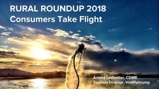 Digital Marketing Audit Campaign
Digital Audit Campaign
Overview
RURAL ROUNDUP 2018
Consumers Take Flight
Arlette Ledbetter, CDME
Tourism Director, VisitPahrump
 