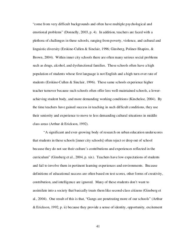 Research paper urban education