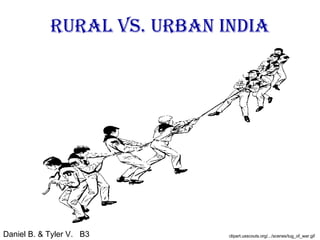 Rural vs. Urban India Daniel B. & Tyler V.  B3 clipart.usscouts.org/.../scenes/tug_of_war.gif  