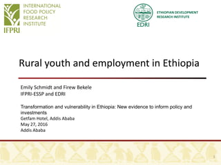 Rural youth and employment in Ethiopia | PDF