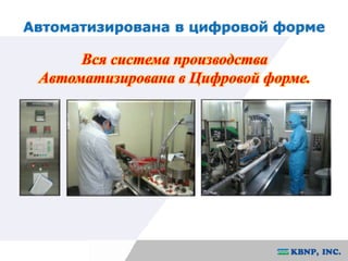 Автоматизирована в цифровой форме 
Вся система производства 
Автоматизирована в Цифровой форме. 
 