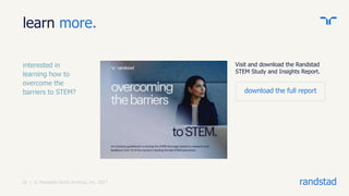 randstad26 | © Randstad North America, Inc. 2017
learn more.
interested in
learning how to
overcome the
barriers to STEM?
Visit and download the Randstad
STEM Study and Insights Report.
download the full report
 