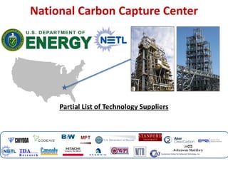 National Carbon Capture Center
Partial List of Technology Suppliers
 