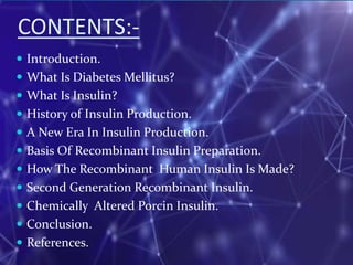 Rusham presentation on human insulin | PPTX