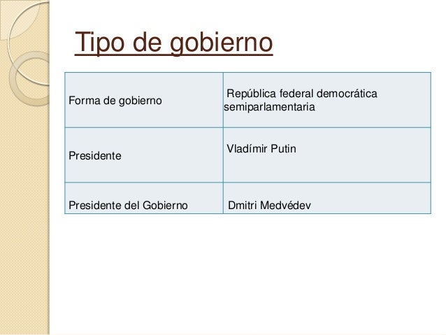 Que Tipo De Gobierno Tiene Rusia