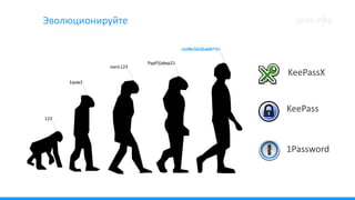 KeePassX
KeePass
vUJNL5kQSsbB!^Z<
123
1qaw2
ivanL123
PapP}{akep21
1Password
Эволюционируйте
 