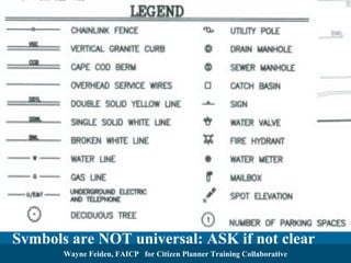 Symbols are NOT universal: ASK if not clear
Wayne Feiden, FAICP for Citizen Planner Training Collaborative

 