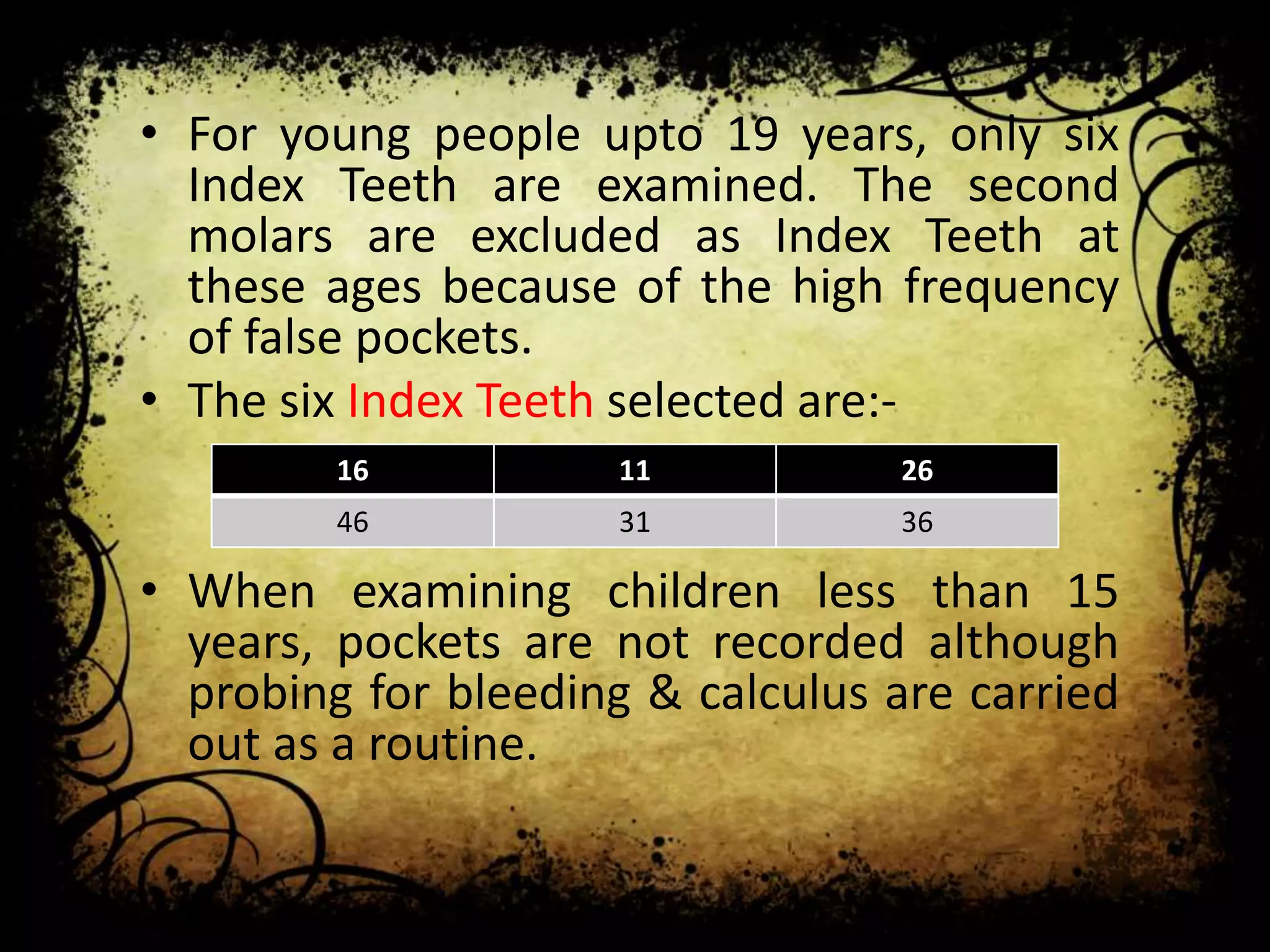 Russell’s Periodontal Index & CPITN Probe | PPTX