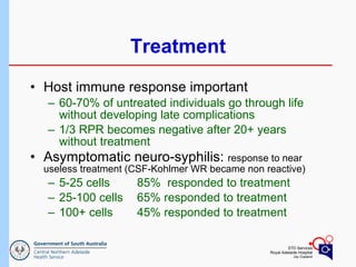Syphilis Host Russell Waddell: Syphilis Presentation and Treatment | PPT