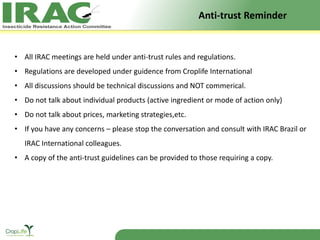 Anti-trust Reminder
• All IRAC meetings are held under anti-trust rules and regulations.
• Regulations are developed under...