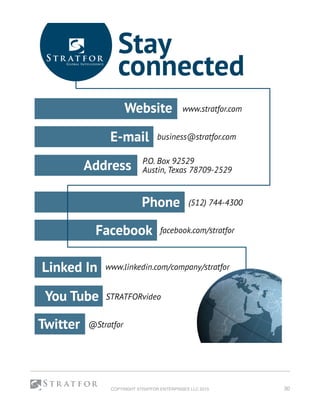 COPYRIGHT STRATFOR ENTERPRISES LLC 2015 30
 