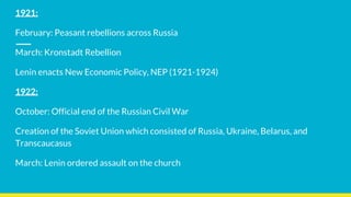 LENIN PART 2 : Russia 1917 and the death of lenin | PDF