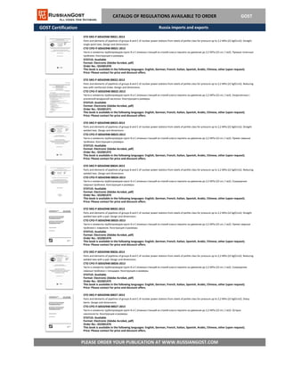 GOST Certification
STO SRO-P 60542948 00027-2013
Parts and elements of pipelines of groups B and C of nuclear power stations from steels of perlite class for pressure up to 2,2 MPa (22 kgf/cm2). Sharp
bents. Design and dimensions
СТО СРО-П 60542948 00027-2013
PLEASE ORDER YOUR PUBLICATION AT WWW.RUSSIANGOST.COM
Части и элементы трубопроводов групп В и С атомных станций из сталей класса перлита на давление до 2,2 МПа (22 кгс / см2). Острые
наклонности. Конструкция и размеры
STATUS: Available
Format: Electronic (Adobe Acrobat, pdf)
This book is available in the following languages: English, German, French, Italian, Spanish, Arabic, Chinese, other (upon request).
Price: Please contact for price and discount offers.
Order No.: GS3301476
STO SRO-P 60542948 00025-2013
Parts and elements of pipelines of groups B and C of nuclear power stations from steels of perlite class for pressure up to 2,2 MPa (22 kgf/cm2). Straight
welded tees with a pad. Design and dimensions
СТО СРО-П 60542948 00025-2013
Части и элементы трубопроводов групп В и С атомных станций из сталей класса перлита на давление до 2,2 МПа (22 кгс / см2). Прямо сварные
тройники с ковриком. Конструкция и размеры
STATUS: Available
Format: Electronic (Adobe Acrobat, pdf)
Order No.: GS3301474
This book is available in the following languages: English, German, French, Italian, Spanish, Arabic, Chinese, other (upon request).
Price: Please contact for price and discount offers.
STO SRO-P 60542948 00026-2013
Parts and elements of pipelines of groups B and C of nuclear power stations from steels of perlite class for pressure up to 2,2 MPa (22 kgf/cm2). Reducing
welded tees with a pad. Design and dimensions
СТО СРО-П 60542948 00026-2013
Части и элементы трубопроводов групп В и С атомных станций из сталей класса перлита на давление до 2,2 МПа (22 кгс / см2). Сокращение
сварные тройники с площадки. Конструкция и размеры
STATUS: Available
Format: Electronic (Adobe Acrobat, pdf)
Order No.: GS3301475
This book is available in the following languages: English, German, French, Italian, Spanish, Arabic, Chinese, other (upon request).
Price: Please contact for price and discount offers.
STO SRO-P 60542948 00023-2013
Parts and elements of pipelines of groups B and C of nuclear power stations from steels of perlite class for pressure up to 2,2 MPa (22 kgf/cm2). Straight
welded tees. Design and dimensions
СТО СРО-П 60542948 00023-2013
Части и элементы трубопроводов групп В и С атомных станций из сталей класса перлита на давление до 2,2 МПа (22 кгс / см2). Прямо сварные
тройники. Конструкция и размеры
STATUS: Available
Format: Electronic (Adobe Acrobat, pdf)
Order No.: GS3301472
This book is available in the following languages: English, German, French, Italian, Spanish, Arabic, Chinese, other (upon request).
Price: Please contact for price and discount offers.
STO SRO-P 60542948 00024-2013
Parts and elements of pipelines of groups B and C of nuclear power stations from steels of perlite class for pressure up to 2,2 MPa (22 kgf/cm2). Reducing
welded tees. Design and dimensions
СТО СРО-П 60542948 00024-2013
Части и элементы трубопроводов групп В и С атомных станций из сталей класса перлита на давление до 2,2 МПа (22 кгс / см2). Сокращение
сварные тройники. Конструкция и размеры
STATUS: Available
Format: Electronic (Adobe Acrobat, pdf)
Order No.: GS3301473
This book is available in the following languages: English, German, French, Italian, Spanish, Arabic, Chinese, other (upon request).
Price: Please contact for price and discount offers.
CATALOG OF REGULATIONS AVAILABLE TO ORDER GOST
STO SRO-P 60542948 00022-2013
Parts and elements of pipelines of groups B and C of nuclear power stations from steels of perlite class for pressure up to 2,2 MPa (22 kgf/cm2). Reducing
tees with reinforced choke. Design and dimensions
СТО СРО-П 60542948 00022-2013
Части и элементы трубопроводов групп В и С атомных станций из сталей класса перлита на давление до 2,2 МПа (22 кгс / см2). Укороченные с
усиленной воздушной заслонки. Конструкция и размеры
STATUS: Available
Format: Electronic (Adobe Acrobat, pdf)
Order No.: GS3301471
This book is available in the following languages: English, German, French, Italian, Spanish, Arabic, Chinese, other (upon request).
Price: Please contact for price and discount offers.
STO SRO-P 60542948 00021-2013
Parts and elements of pipelines of groups B and C of nuclear power stations from steels of perlite class for pressure up to 2,2 MPa (22 kgf/cm2). Straight
single-point tees. Design and dimensions
СТО СРО-П 60542948 00021-2013
Части и элементы трубопроводов групп В и С атомных станций из сталей класса перлита на давление до 2,2 МПа (22 кгс / см2). Прямые точечные
тройники. Конструкция и размеры
STATUS: Available
Format: Electronic (Adobe Acrobat, pdf)
Order No.: GS3301470
This book is available in the following languages: English, German, French, Italian, Spanish, Arabic, Chinese, other (upon request).
Price: Please contact for price and discount offers.
Russia imports and exports
 