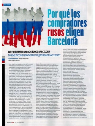 Business BCN Aug-Oct 2011 "Por que los compradores rusos eligen Barcelona""