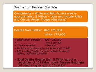 Lenin Led Bolshevik take over in October 1917. Ruthless Leader during Three Years of Civil WarLenin was ruthless however he was also pragmaticShortly before his death started to oppose Stalin, Lenin one of the only ones strong enough to stop Stalin