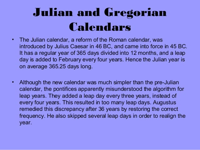 calendars julian