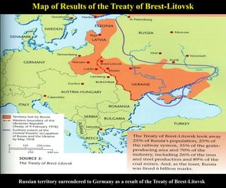 Russian territory surrendered to Germany as a result of the Treaty of Brest-Litovsk
Map of Results of the Treaty of Brest-Litovsk
 