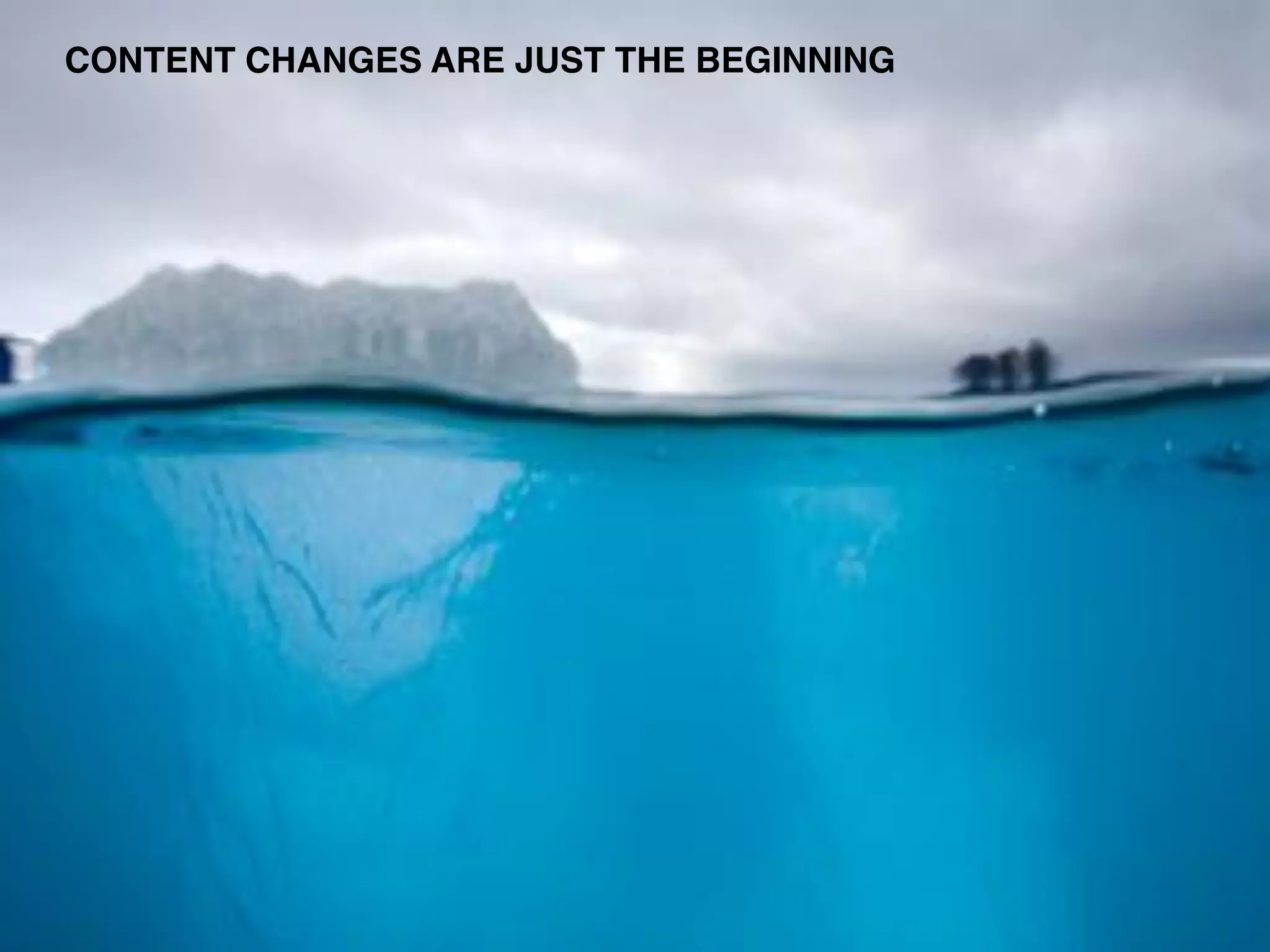 CONTENT CHANGES ARE JUST THE BEGINNING
 