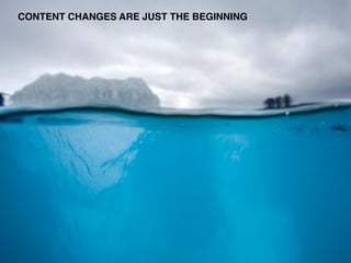 CONTENT CHANGES ARE JUST THE BEGINNING
 