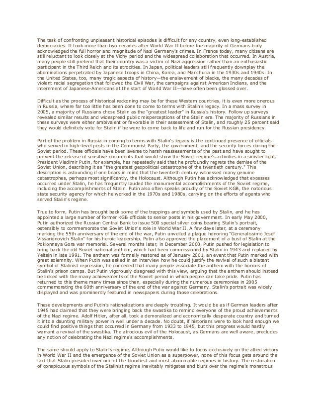 russia under stalin essay On december 18, 1879, in the russian peasant village of gori, georgia, iosif vissarionovich dzhugashvili (later known as joseph stalin) was. russia under stalin essay On december 18, 1879, in the russian peasant village of gori, georgia, iosif vissarionovich dzhugashvili (later known as joseph stalin) was.