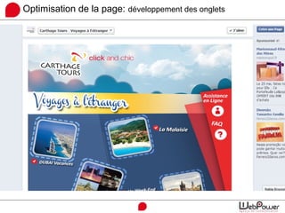 Optimisation de la page: développement des onglets
 